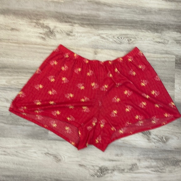 Charter Club Intimates Hot Pink with Yellow & White Palm Trees Women’s PJ Shorts - Picture 1 of 9